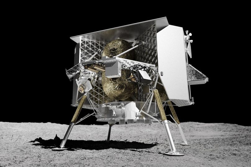 Astrobotic tarafından paylaşılan bu görsele göre Peregrine'nin Ay'a bu şekilde iniş yapması bekleniyordu