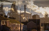 The steelworks in Port Talbot, south Wales.