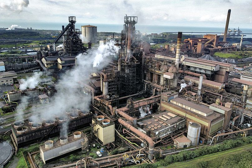 A view of Tata Steel's Port Talbot steelworks in south Wales, Sept. 15, 2023.