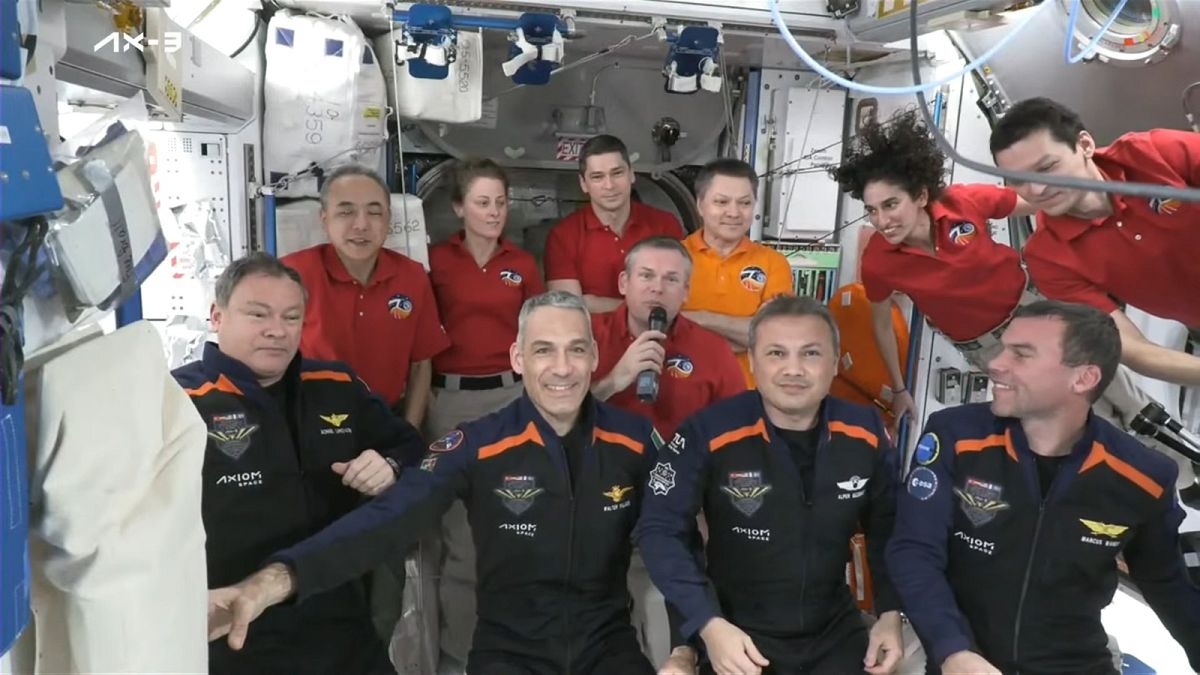 Astronauti a bordo della Iss arrivo missione Ax-3