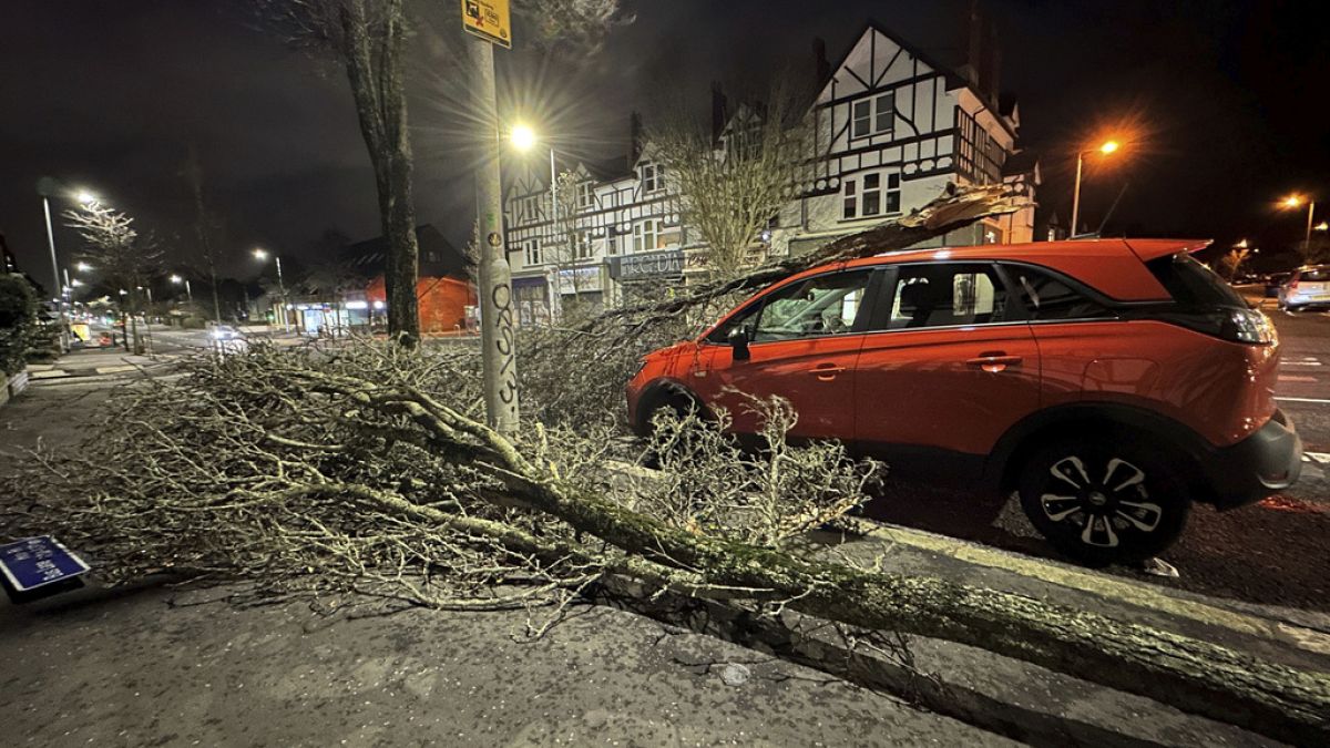 Бурята Иша носи дъжд и силни ветрове в Обединеното кралство и Ирландия, причинявайки прекъсване на пътуването