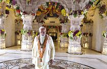 Le premier ministre indien Narendra Modi lors de l'inauguration du nouveau temple hindou à Ayodhya, le 22 janvier 2024.