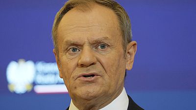 Poland's new Prime Minister Donald Tusk during a news conference.