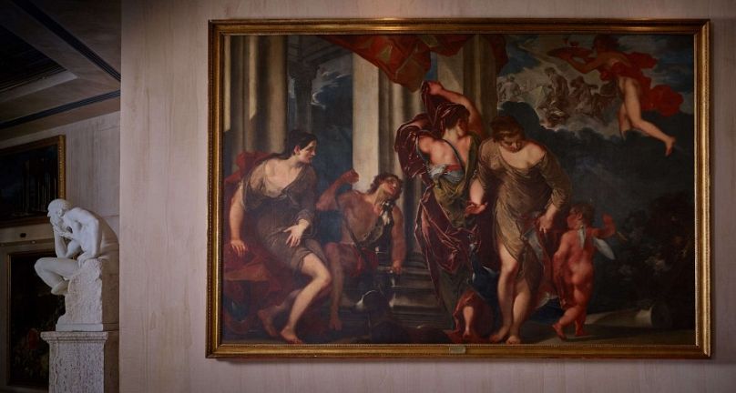 The Judgement of Paris by Giuseppe Bazzani on display at the Cavalieri Waldorf Astoria hotel