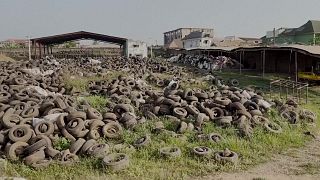 Used tyres at Freee Recycle company