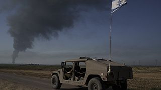 Füst a Gázai övezetben, Dél-Izraelből nézve, 2024. január 21-én