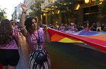 Gay pride à Athènes, le 22 juin 2022.