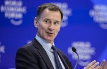Chancellor of the Exchequer Jeremy Hunt at the annual meeting of the WEF in Davos, Switzerland. Jan. 18, 2024. 