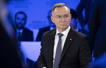 Poland's President Andrzej Duda attends the 54th annual meeting of the World Economic Forum, WEF, in Davos, Switzerland, Wednesday, January 17, 2024.