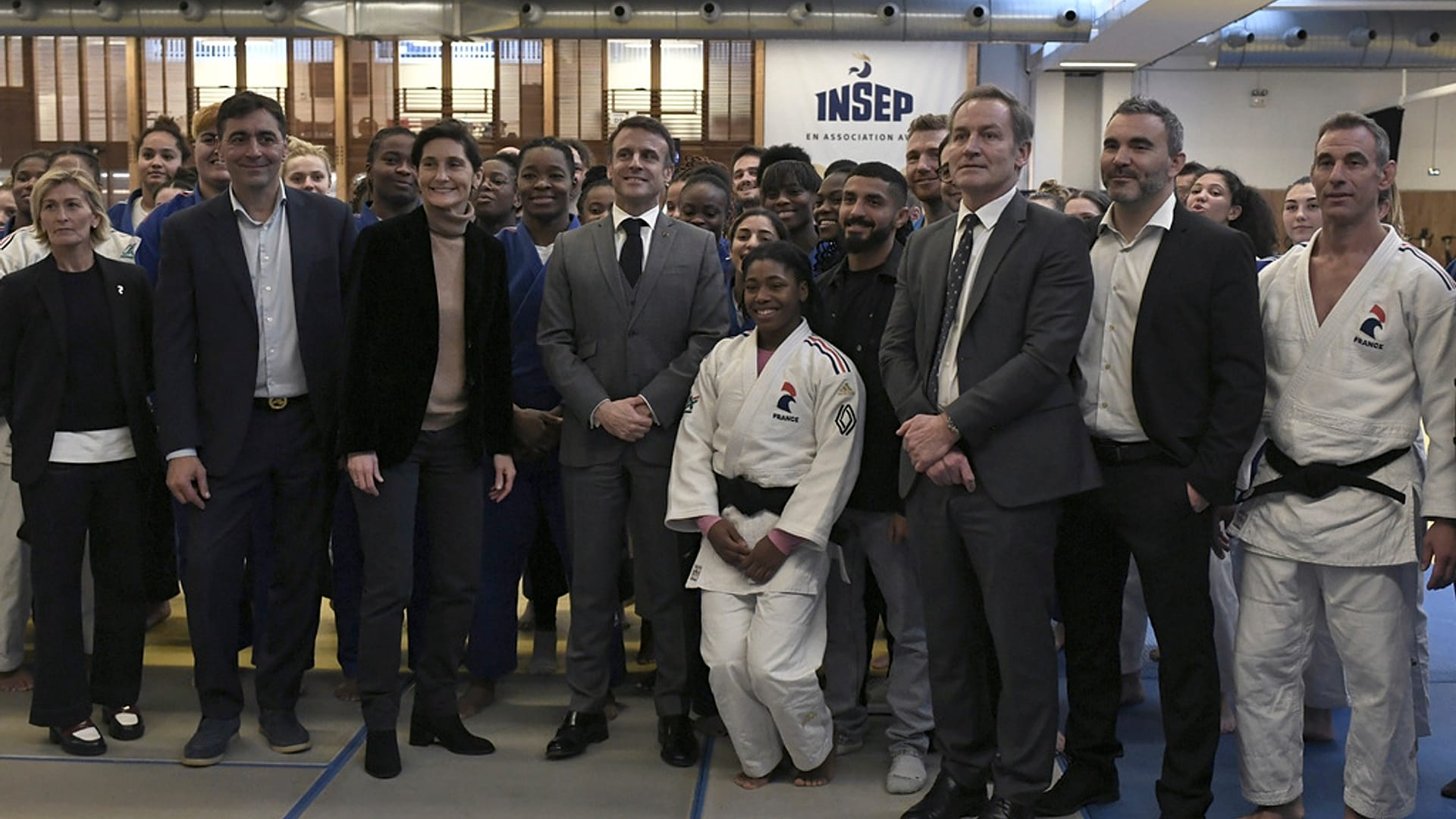 Photo Insep Emmanuel Macron à l'Insep :