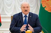 Belarusian President Alexander Lukashenko speaks during a meeting with foreign correspondents, in Minsk, Belarus, on July 6, 2023. 