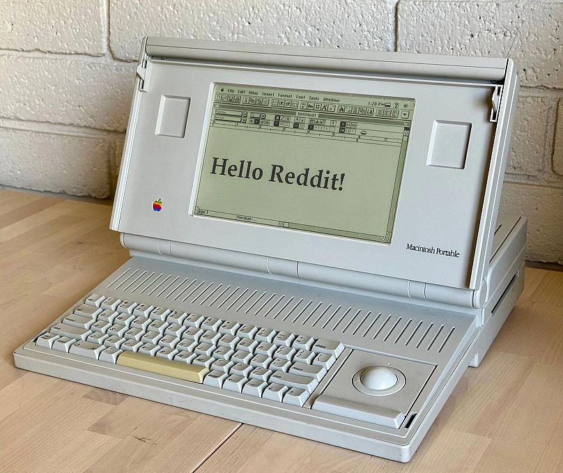 Macintosh Portable, der erste batteriebetriebene Mac von Apple aus dem Jahr 1989.