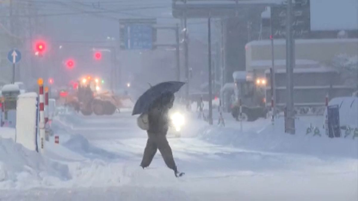 Starker Schneefall in Japan