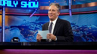 Emmy Winner Jon Stewart during a recording of "The Daily Show with Jon Stewart", in New York, 2015