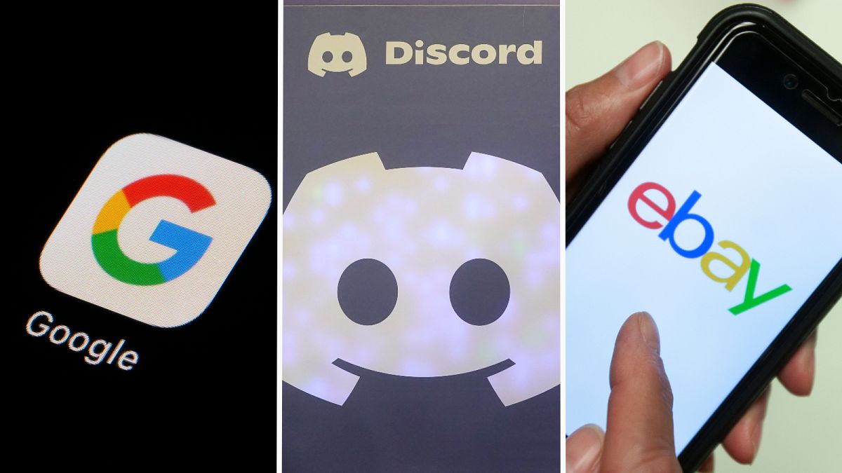Apps and logos for Google, Discord and eBay