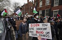 ABD'de düzenlenen Filistin yanlısı bir protesto