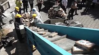 Proceso de destrucción de drogas en Ecuador