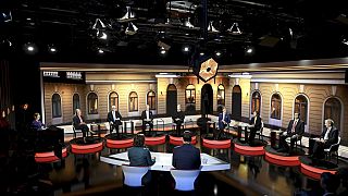 المرشحون الرئاسيون الفنلنديون قبل مناظرة تلفزيونية للانتخابات الرئاسية في هلسنكي، فنلندا 24 يناير 2024