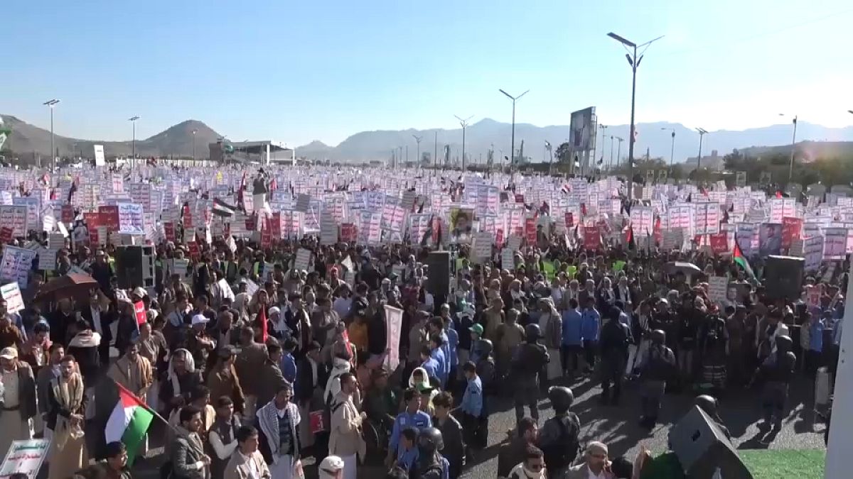 تظاهرة في اليمن تضامناً مع الفلسطينيين في غزة- 26 كانون الثاني 2024