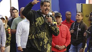 Nicolás Maduro durante un mitin.
