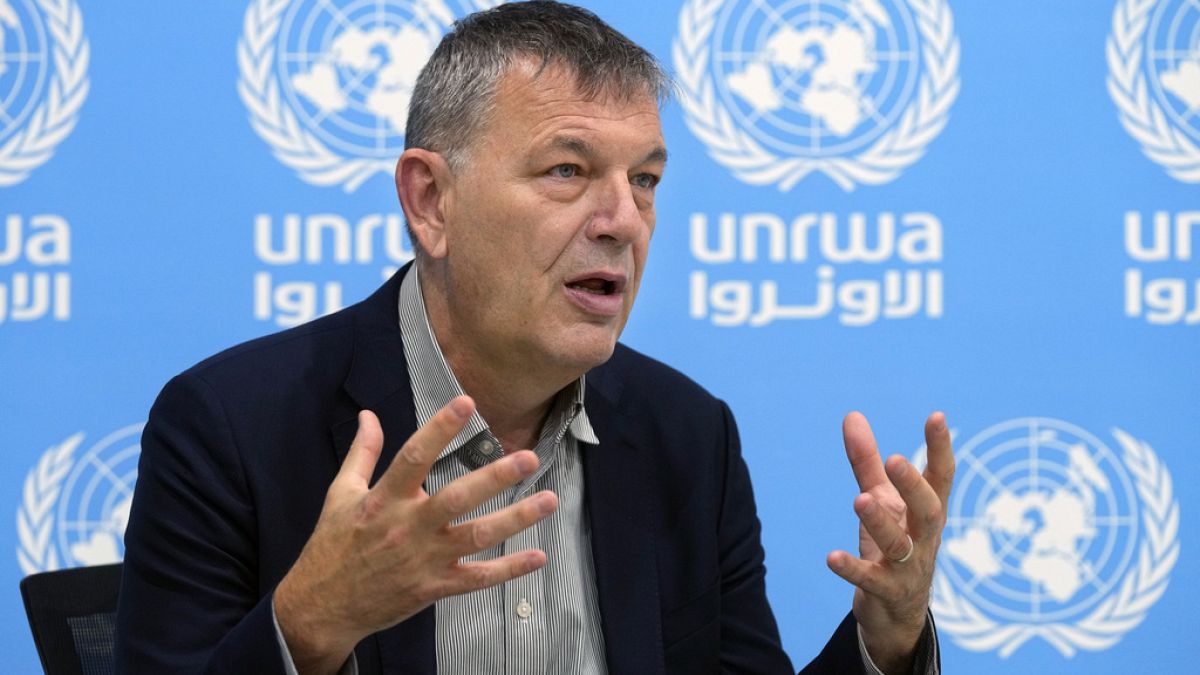 UNRWA-Chef Philippe Lazzarini während eines Interviews mit AP im UNRWA-Hauptquartier in Beirut, Libanon, 6. Dezember 2023