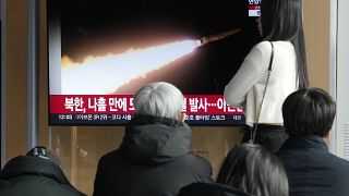 صورة لإطلاق كوريا الشمالية عدة صواريخ كروز، الأحد 28 يناير 2024.