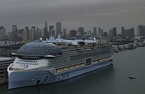 The Icon of the Seas, the world's largest cruise ship, sits docked after arriving to its home port in Miami, Wednesday, Jan. 10, 2024.