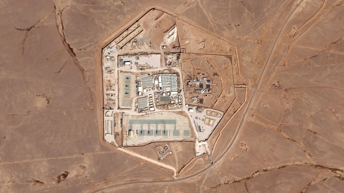La base militaire connue sous le nom de Tour 22 dans le nord-est de la Jordanie, en octobre 2023, que les autorités américaines ont identifié comme étant le site de l'attaque.