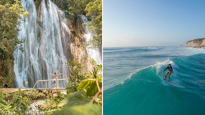Catch waves and waterfalls in the Dominican Republic.