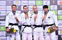 Gli atleti premiati tra i pesi massimi maschili al Grand Prix di judo del Portogallo