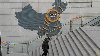 Απεικόνιση των ακινήτων της Evegrande στην κινζική επικράτεια στα κεντρικά της εταιρείας στο Πεκίνο