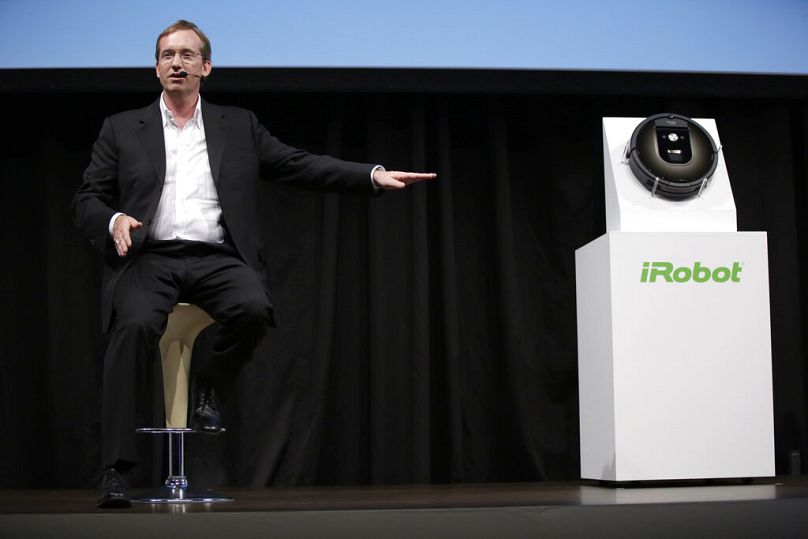 Colin Angle, iRobot co-founder and CEO, speaks during the Japan launching presentation of new Roomba 980 vacuum cleaning robot in Tokyo, Tuesday, Sept. 29, 2015.