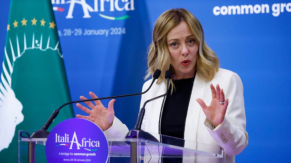 Джорджа Мелони - хозяйка саммита "Италия/Африка" в Риме, 29 января 2024 г.