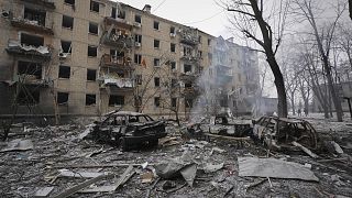 Palazzo ucraino colpito da un attacco russo