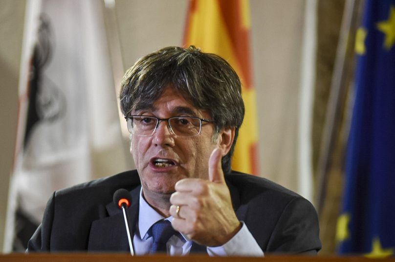 FILE - Catalan leader Carles Puigdemont