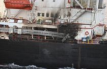 Ein us-amerikanischer Frachter, angegriffen von den Rebellen, 18. Januar 2024 