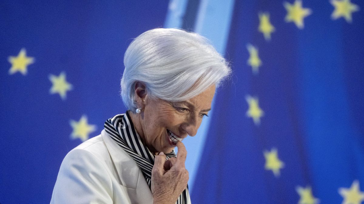 President of European Central Bank, Christine Lagarde, attends a press conference after an ECB's governing council meeting in Frankfurt, Germany, Thursday, Jan. 25, 2024. 