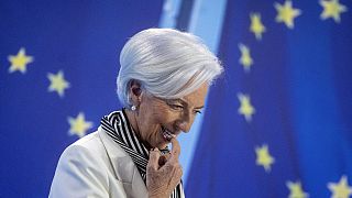 President of European Central Bank, Christine Lagarde, attends a press conference after an ECB's governing council meeting in Frankfurt, Germany, Thursday, Jan. 25, 2024. 