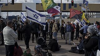 Israeli protesters rally to block passage of Gaza bound humanitarian aid 