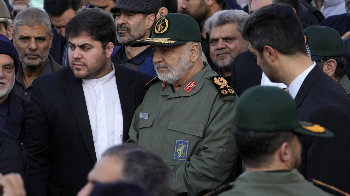 Hossein Salami tábornok, a Forradalmi Gárda vezetője Teheránban