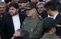 Hossein Salami tábornok, a Forradalmi Gárda vezetője Teheránban
