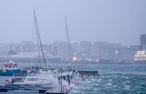 ميناء بودو بالنرويج خلال العاصفة