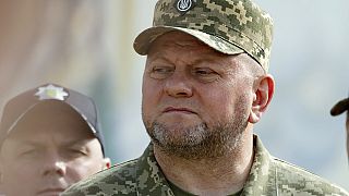 FILE - Commander-in-Chief of Ukraine's Armed Forces Valerii Zaluzhnyi  in Mykhailivska Square in Kyiv, on July 28, 2023.