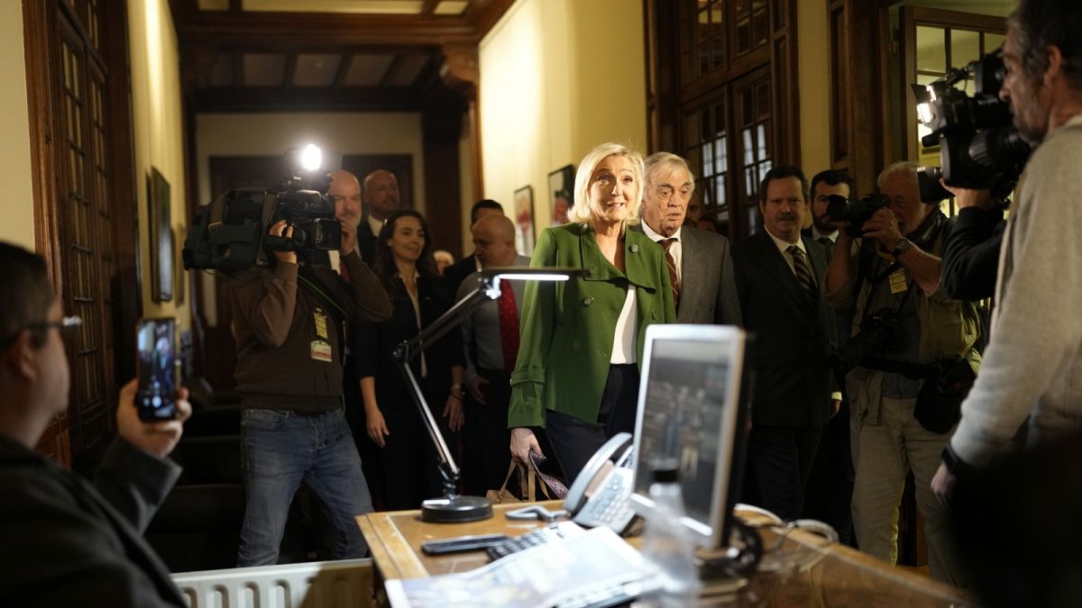 Marine Le Pen az ID-csoport tavaly novemberi, lisszaboni tanácskozásán