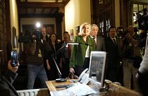 Marine Le Pen az ID-csoport tavaly novemberi, lisszaboni tanácskozásán