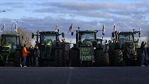 Тракторы блокируют дорогу к югу от Парижа