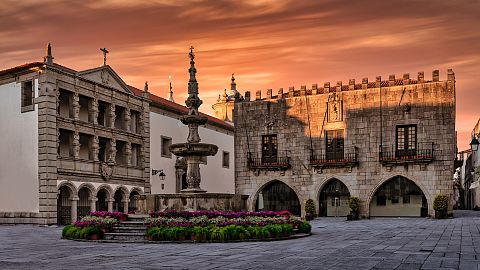 Praca da Republica in the city of Viana do Castelo, Portugal. 