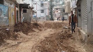 أحد شوارع جنين وقد جرفته آلية إسرائيلية ودمرته. كانون الثاني/يناير 2024