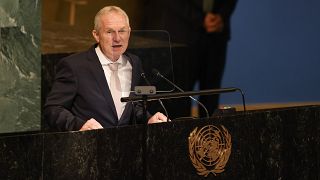 Kőrösi Csaba az ENSZ Közgyűlésének egyik ülésén
