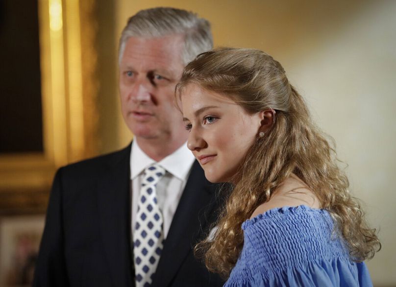 Erzsébet édesapjával, Fülöp belga királlyal